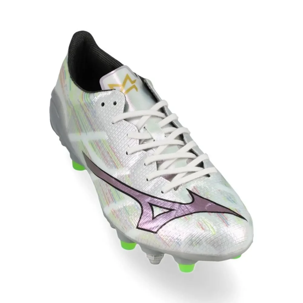 Mizuno Alpha II Elite SG - White/Silver Iridescent/Black - Image 5