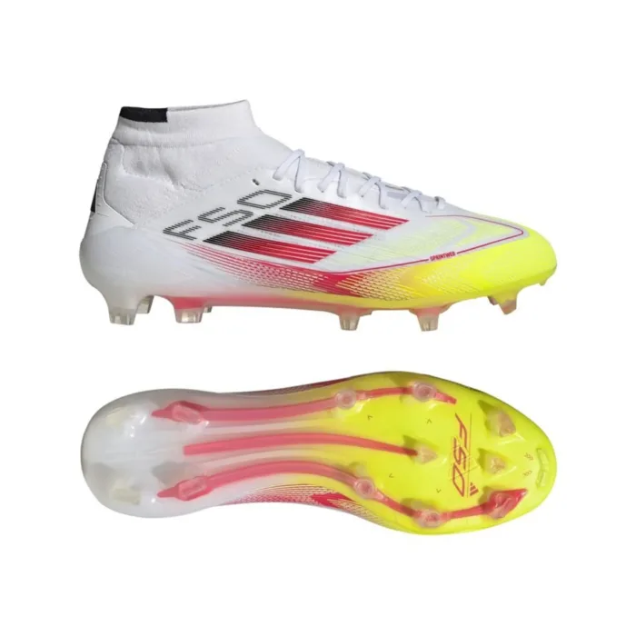 adidas F50 Elite Mid FG Pure Victory - Footwear White/Lucid Red/Solar Yellow Women