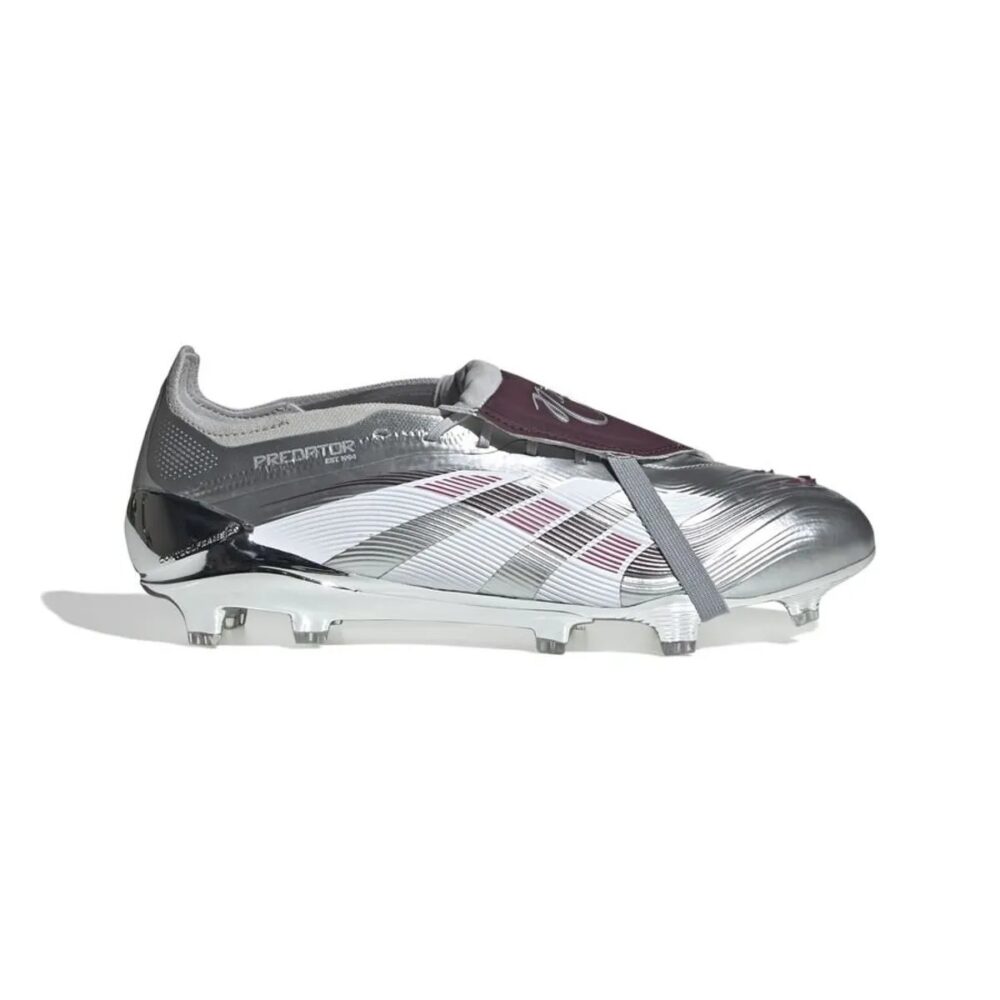 Adidas Predator Elite Fold-over Tongue FG Jude Bellingham Chrome Dream - Silver Metallic/Legacy Burgundy/Maroon LIMITED EDITION - Image 2