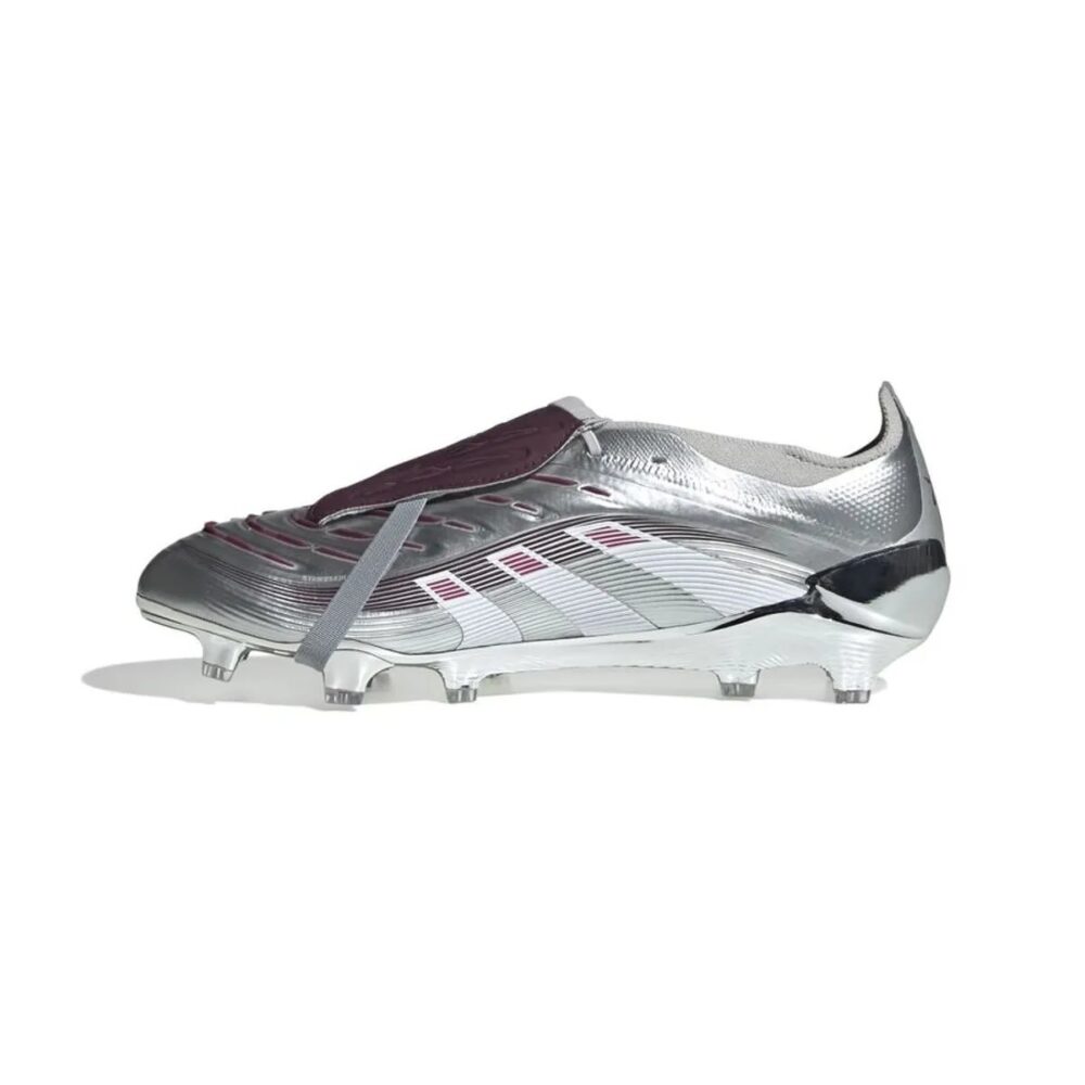 Adidas Predator Elite Fold-over Tongue FG Jude Bellingham Chrome Dream - Silver Metallic/Legacy Burgundy/Maroon LIMITED EDITION - Image 5