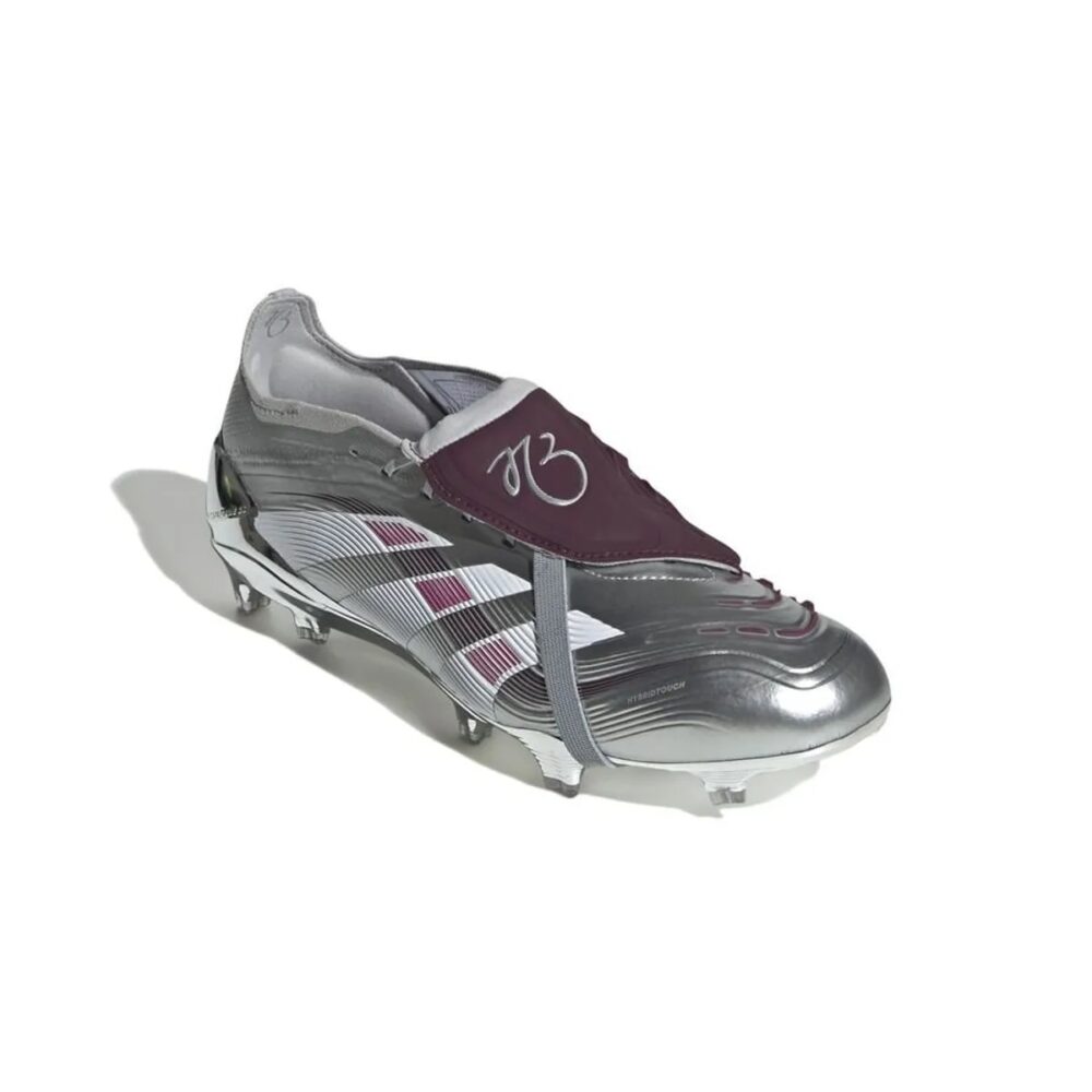Adidas Predator Elite Fold-over Tongue FG Jude Bellingham Chrome Dream - Silver Metallic/Legacy Burgundy/Maroon LIMITED EDITION - Image 4