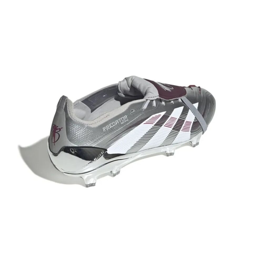 Adidas Predator Elite Fold-over Tongue FG Jude Bellingham Chrome Dream - Silver Metallic/Legacy Burgundy/Maroon LIMITED EDITION - Image 3