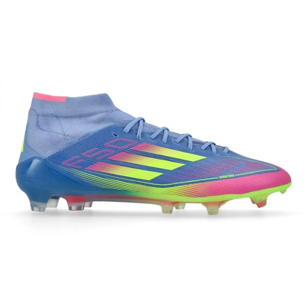 adidas F50 Elite Mid FG Celestial Victory - Blue Fusion/Lucid Lemon/Lucid Pink Women - Image 2