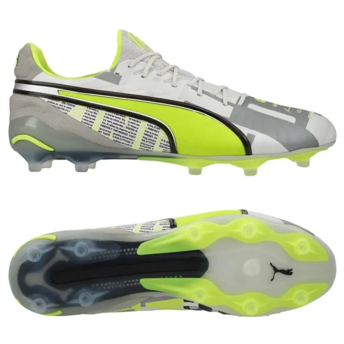 PUMA King Ultimate FG/AG Forever - Feather Grey/Electric Lime/PUMA White/Flat Light Gray LIMITED EDITION