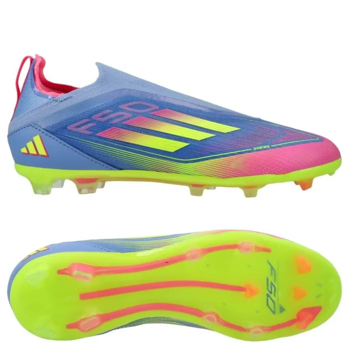 adidas F50 Elite Laceless FG Celestial Victory - Blue Fusion/Lucid Lemon/Lucid Pink Kids
