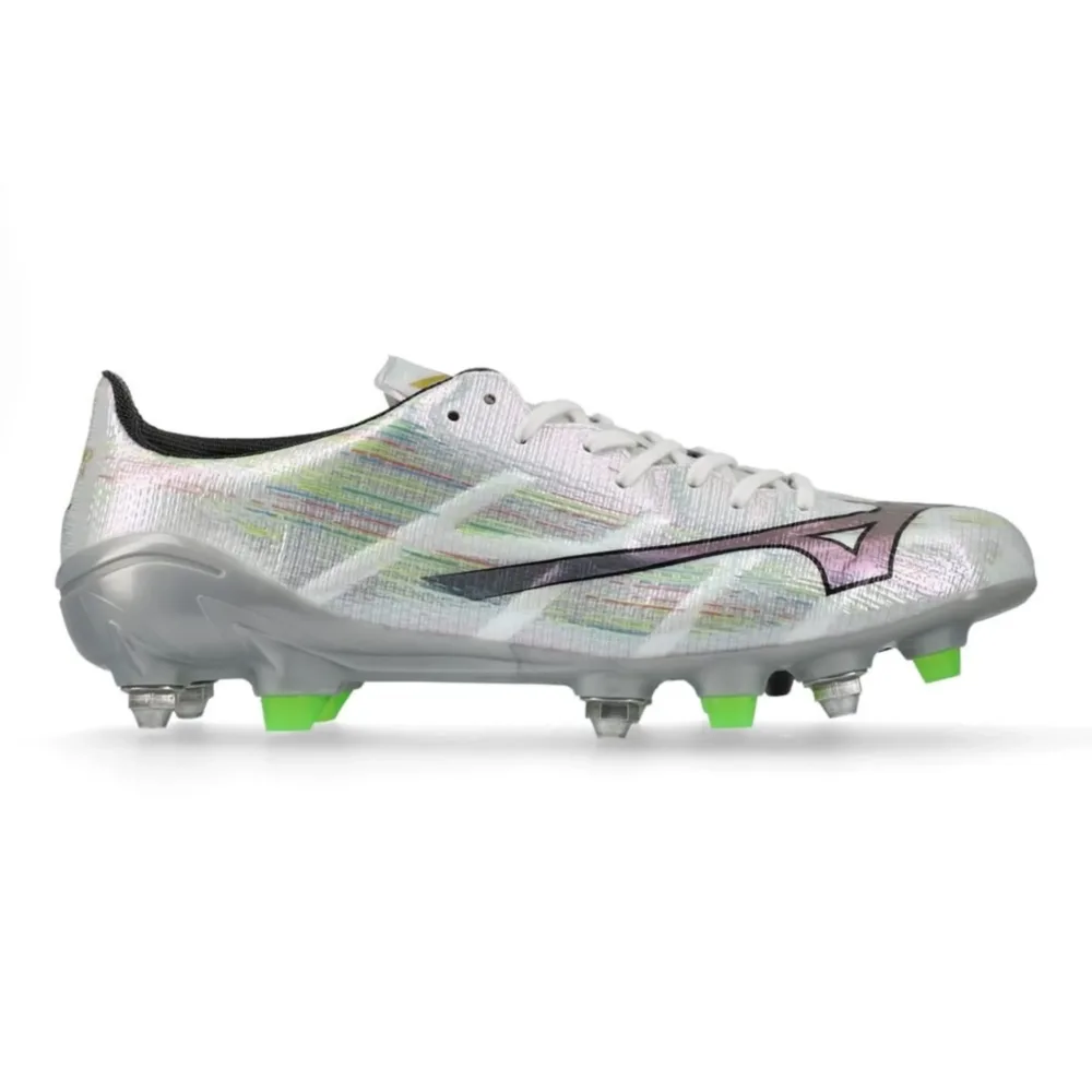 Mizuno Alpha II Elite SG - White/Silver Iridescent/Black - Image 2