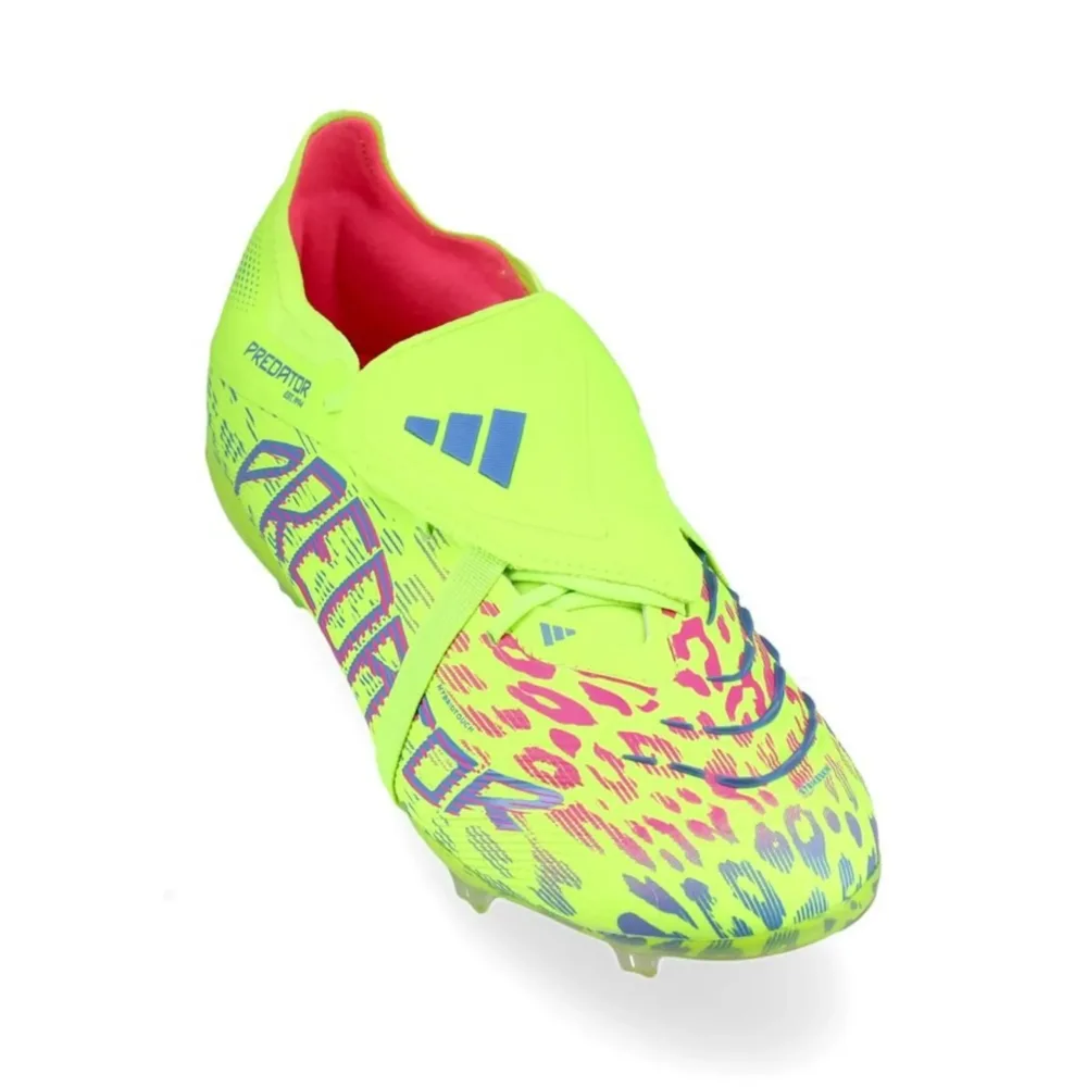 adidas Predator Elite Fold-over Tongue FG Mystic Victory - Lucid Lemon/Lucid Pink/Blue Fusion Kids - Image 5