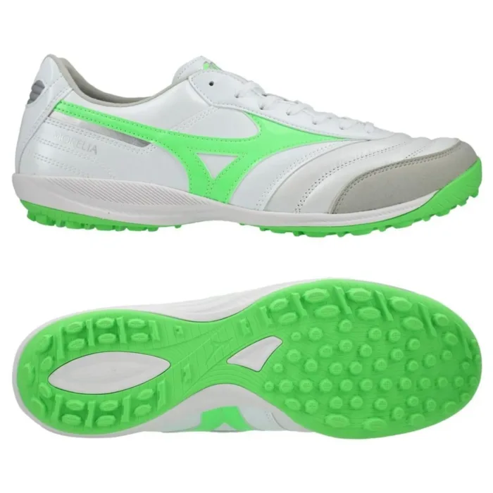 Mizuno Morelia Sala Elite TF Frontier - White/Neon Green/Galaxy Silver