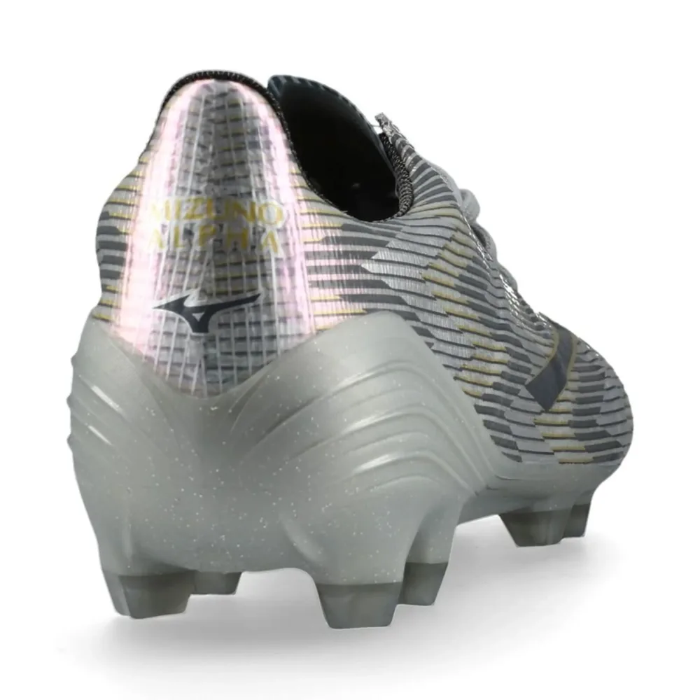Mizuno Alpha II Elite FG/AG Platinum Silver - Galaxy Silver/Gold - Image 4