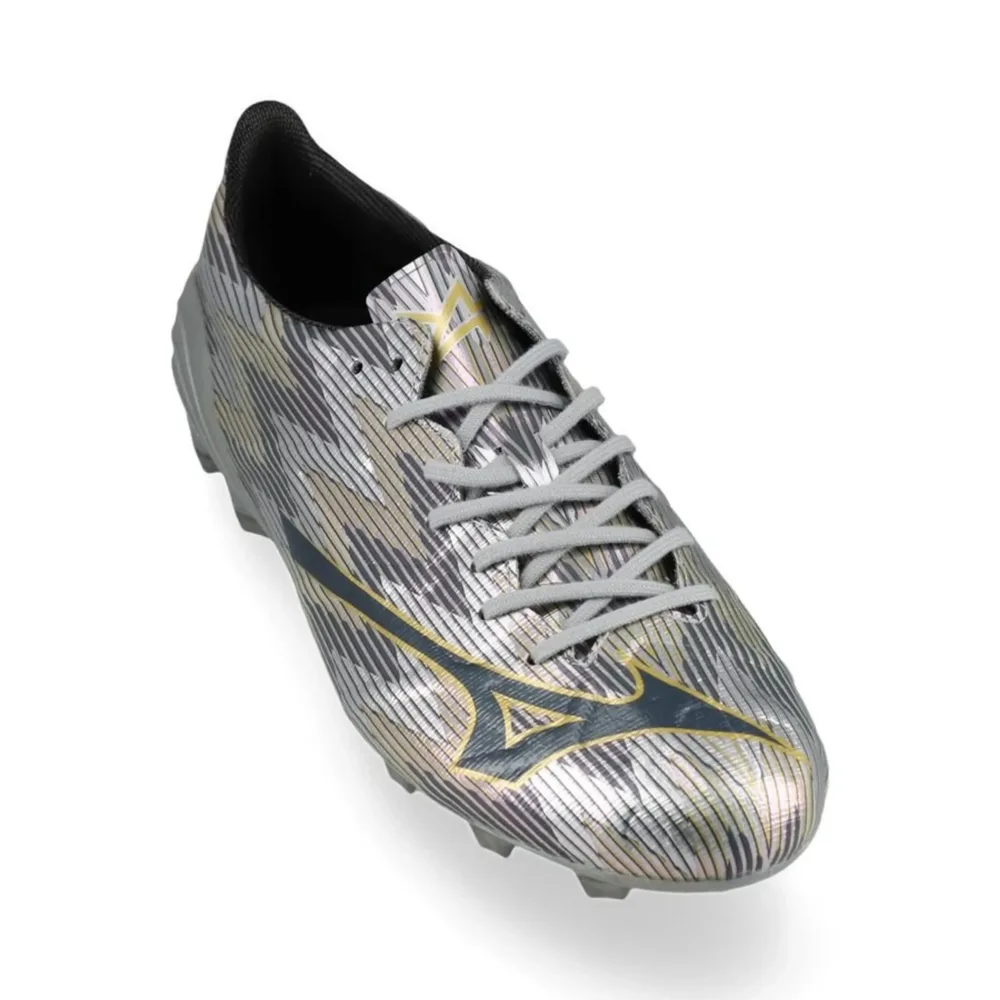 Mizuno Alpha II Elite FG/AG Platinum Silver - Galaxy Silver/Gold - Image 5