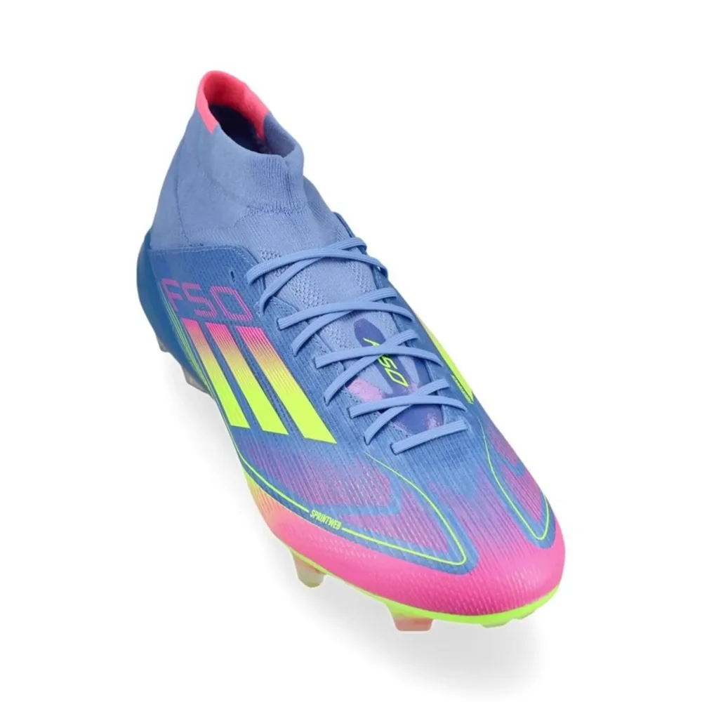 adidas F50 Elite Mid FG Celestial Victory - Blue Fusion/Lucid Lemon/Lucid Pink Women - Image 5