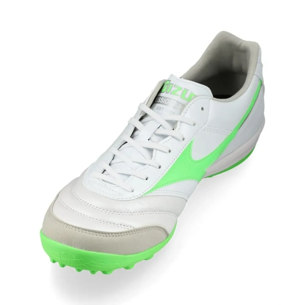 Mizuno Morelia Sala Elite TF Frontier - White/Neon Green/Galaxy Silver - Image 6
