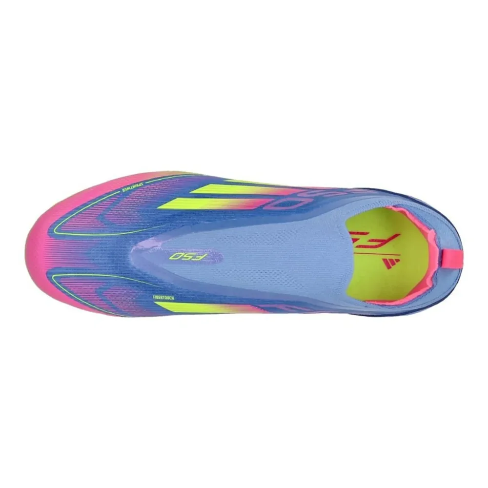 adidas F50 Elite Laceless FG Celestial Victory - Blue Fusion/Lucid Lemon/Lucid Pink Kids - Image 7