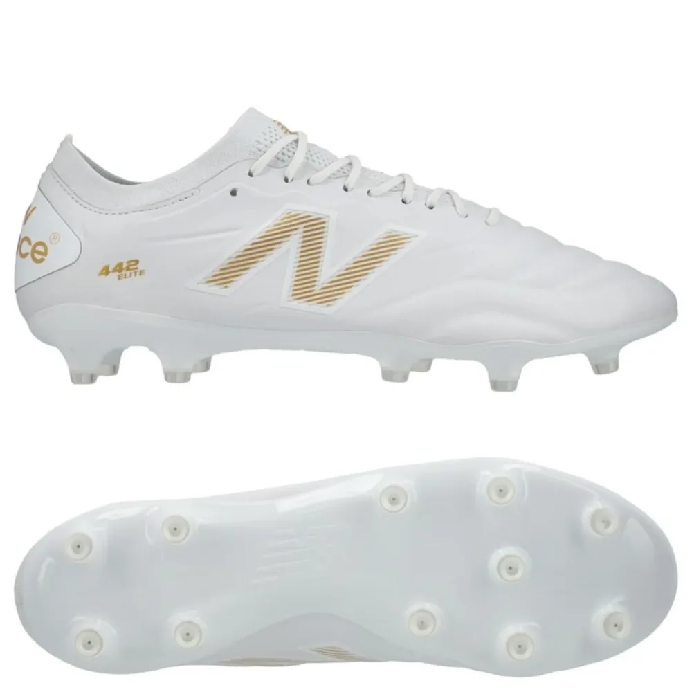 New Balance 442 v2 Elite FG 10 Year - White/Gold