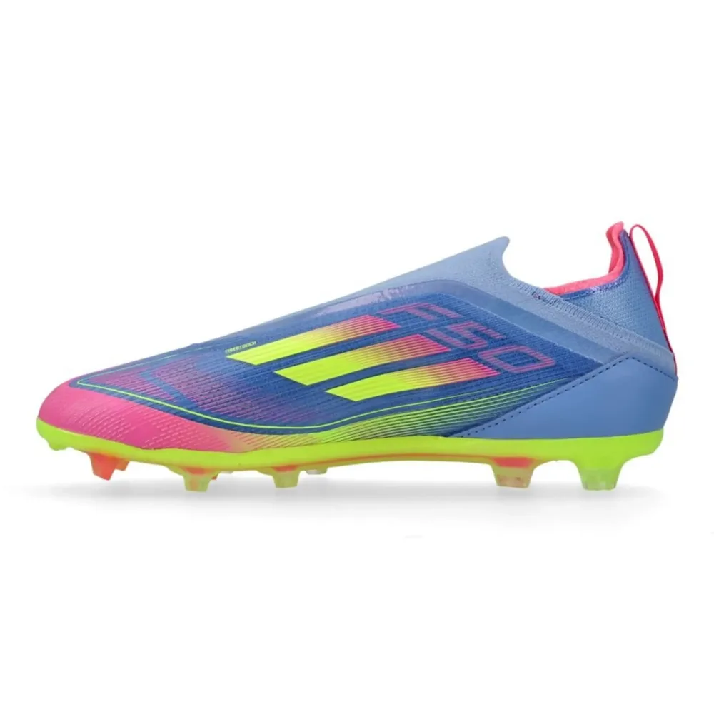 adidas F50 Elite Laceless FG Celestial Victory - Blue Fusion/Lucid Lemon/Lucid Pink Kids - Image 3