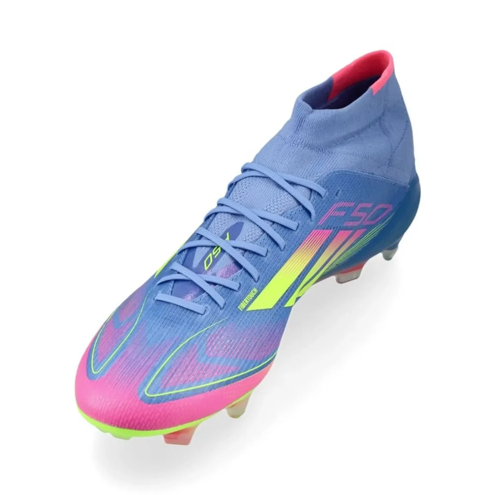 adidas F50 Elite Mid FG Celestial Victory - Blue Fusion/Lucid Lemon/Lucid Pink Women - Image 6