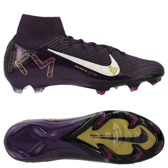 NIKE AIR ZOOM MERCURIAL SUPERFLY 10 ELITE FG MBAPPÉ PERSONAL EDITION - GRAND PURPLE/PALE IVORY